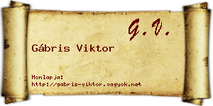 Gábris Viktor névjegykártya